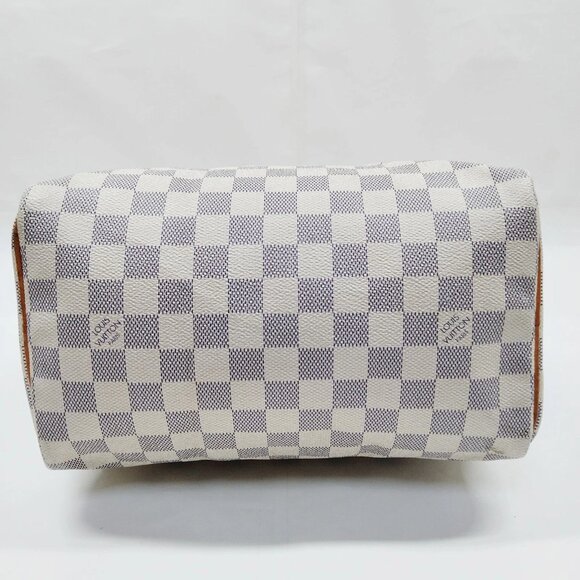 Authentic Louis Vuitton Speedy 25 White Damier Azur Hand Bag mn691-122225 - Picture 9 of 16